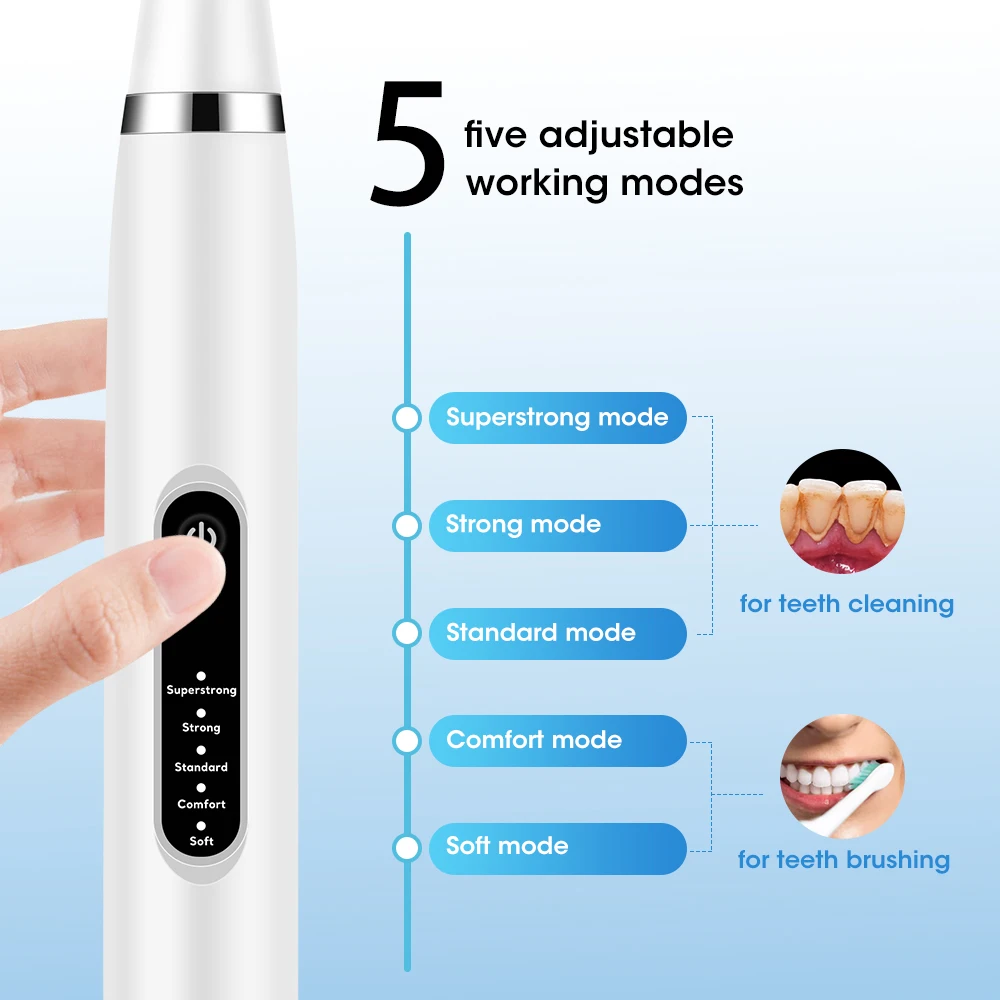 Dentes elétricos Clareamento e Limpeza Ultrasonic Tooth Cleaner, Dental Cálculo Remoção, Scaler Placa, Mancha de café, Tártaro, Oral Care