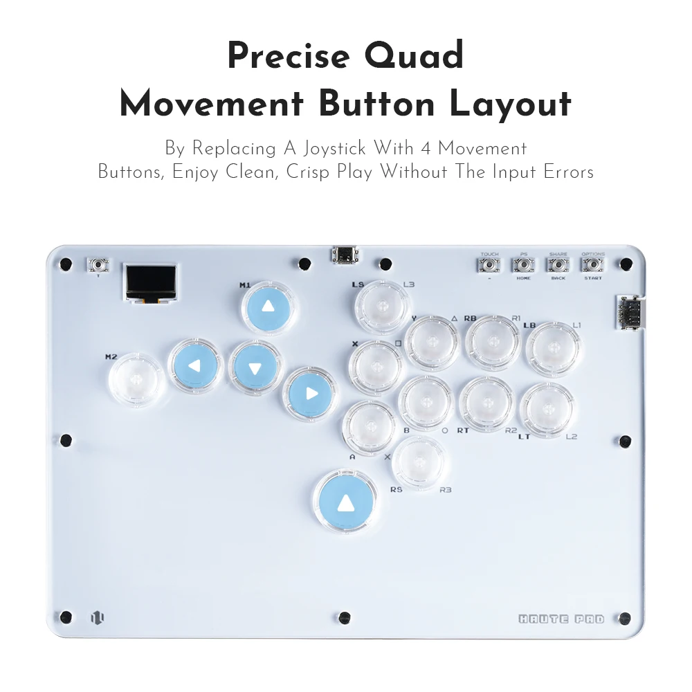 Haute42 Joystick Arcade Hitbox Controller Button Rim leverless Arcade Stick Controller For PC/ Ps4 / ps5/Steam Fightstick Arcade
