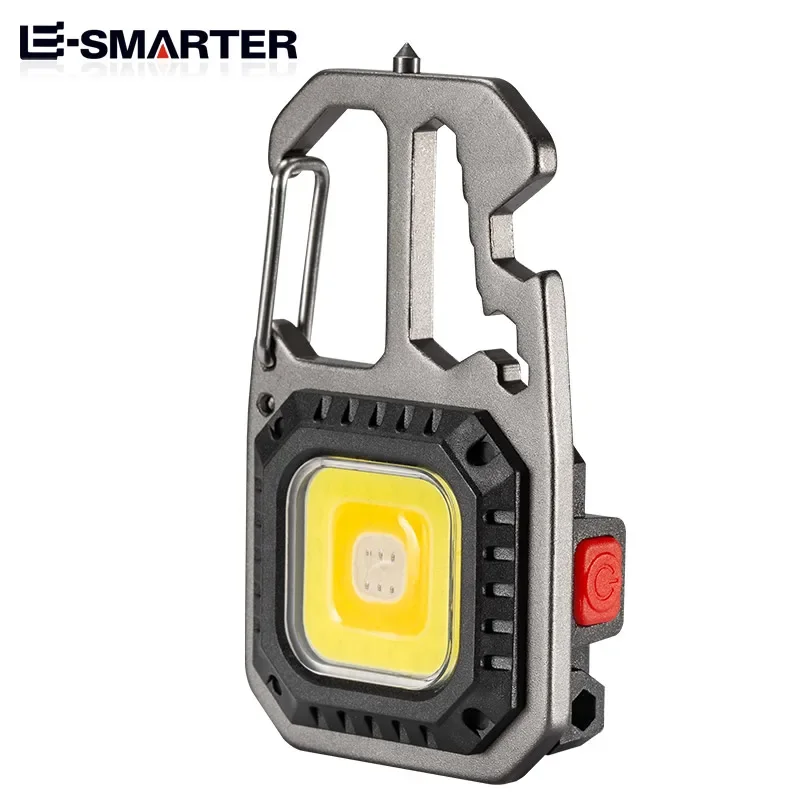 Mini LED Rechargeable Flashlight Keyring Screwdriver Wrench Feature Portable Flashlight Strong Magnetic Adsorption Lamp