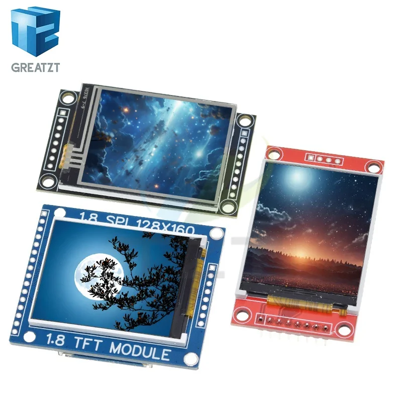 1.8 Inch TFT LCD Module LCD Screen Module SPI Serial 51 Drive 4 IO Drive TFT Resolution 128*160 For Arduino With / Without Touch