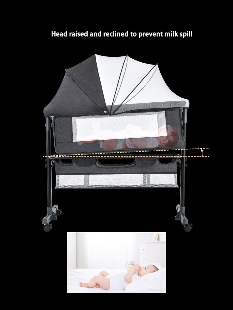 เปลเด็กพับได้แบบพกพาทารกแรกเกิดเตียงขนาดเล็ก Bassinet Baby Shaker Multifunctional เย็บเตียง