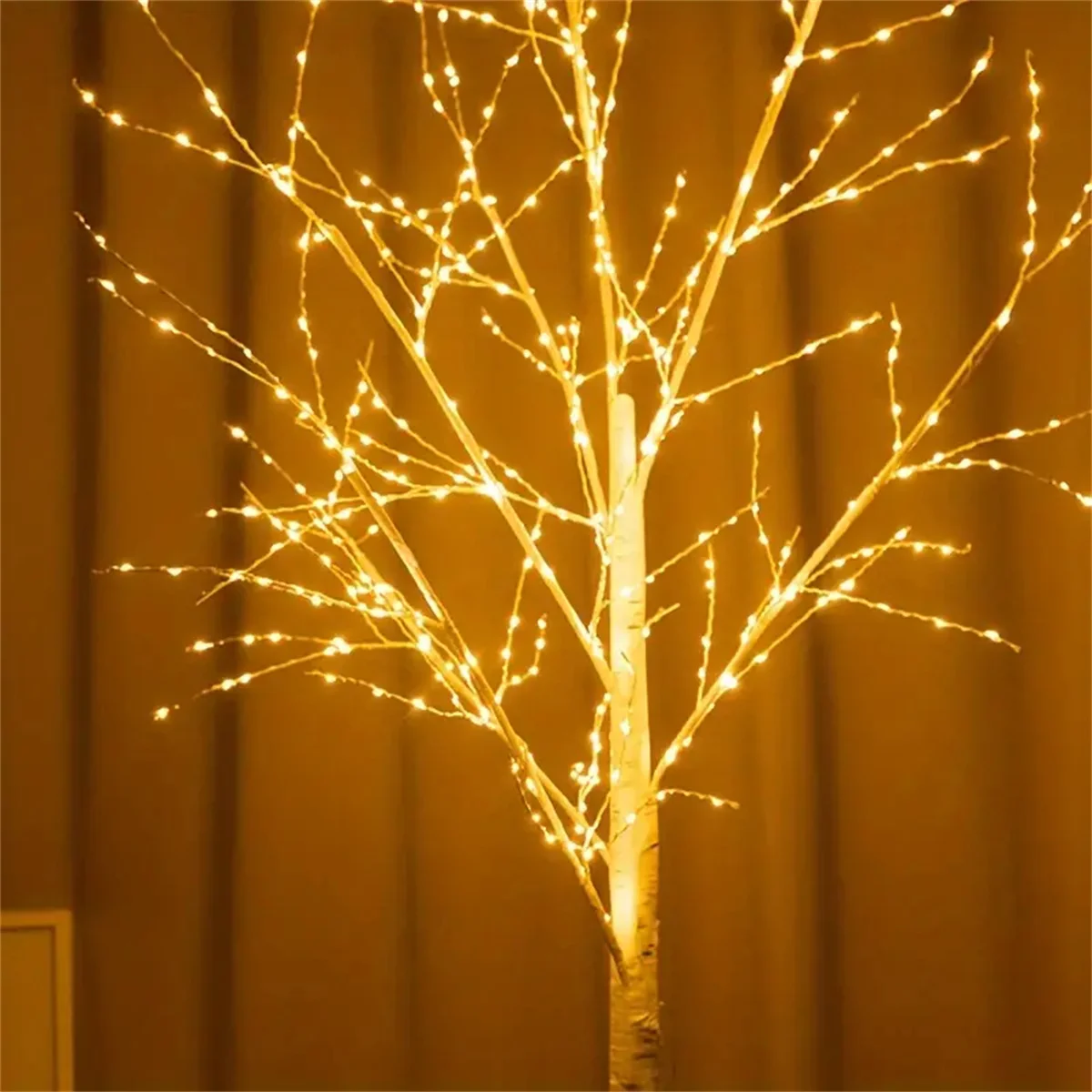 Luz LED de abedul de 1,2 M/1,5 M/1,8 M, USB, 8 modos, lámpara de pie de abedul Artificial para decoración navideña de vacaciones en el hogar