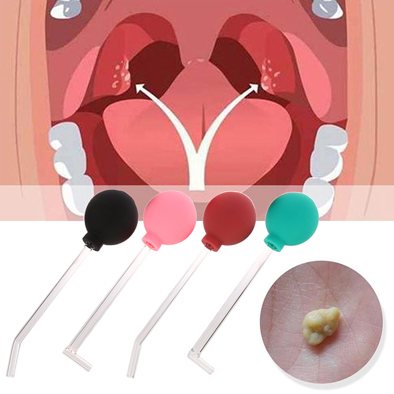 Tubo de vidrio de 15/90 grados de largo, herramienta removedora de piedra de amígdalas, bola de succión, herramienta de limpieza de estilo Manual para el cuidado de la boca, refresca el aliento
