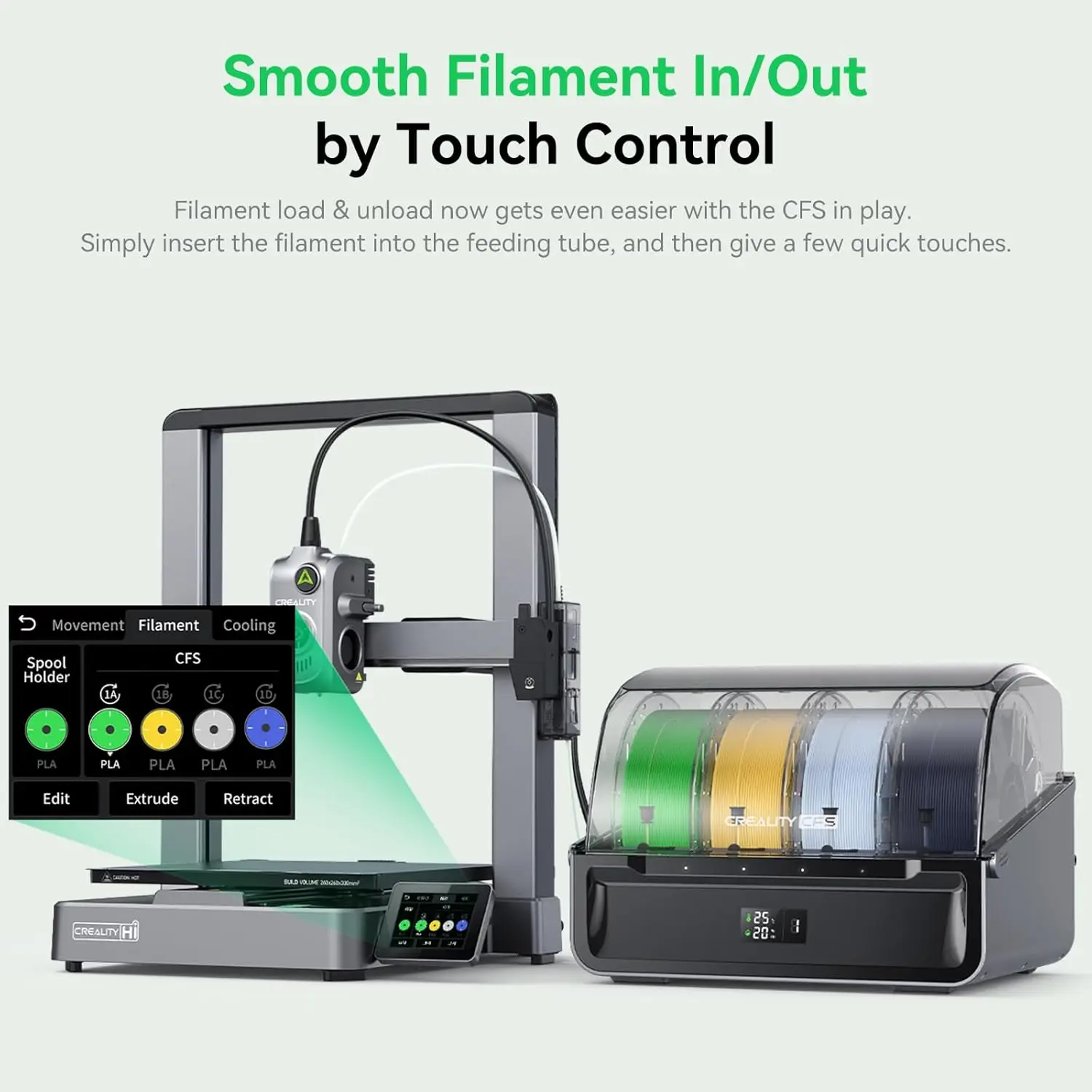 Creality Hi Combo 3D-printer met 500 mm/s 12000 mm/s2 maximale versnelling Snelle afdruksnelheid Automatische bednivellering Nieuwe CFS 16 kleuren