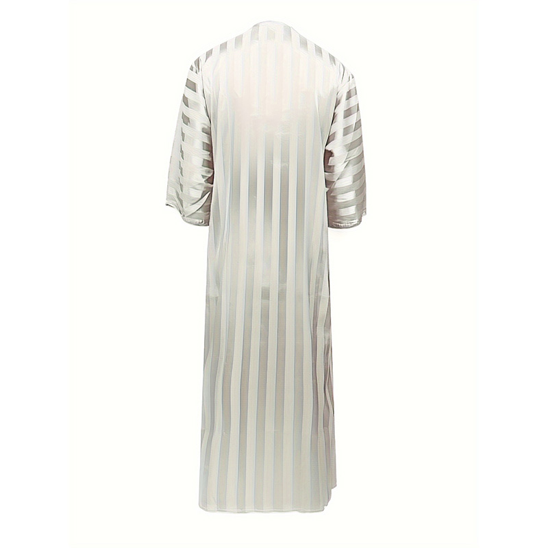 男性用ダークグリーンのゆったりとしたドレス,中年刺繍ドレス,カジュアルなイスラム教徒の服,フリンジ付き,2024