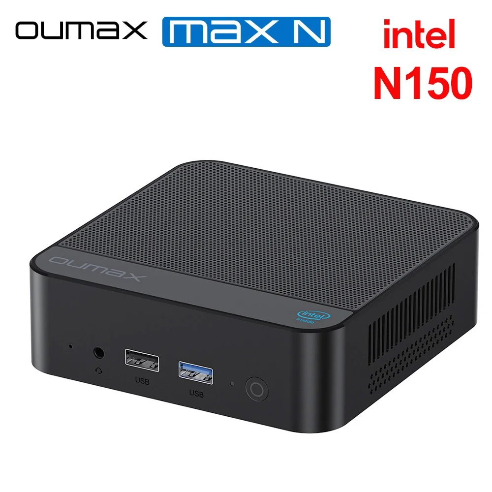 Мини-ПК OUMAX Intel Twin Lake N150, 16 ГБ, 500 ГБ, поддержка Dual LAN, WIFI5, BT, мини-настольный компьютер