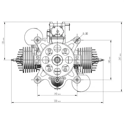 DLE170M Gasoline/Petrol Paramotor Engine Paragliding Engine 17.5HP/7500rpm Electric Starting Power Generation Version