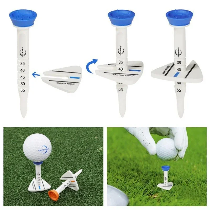 Rubber Golf Tees Adjustable Height  Durable Plastic Golf Tees  Aiming Direction Golf Training Ball Stand Outdoor