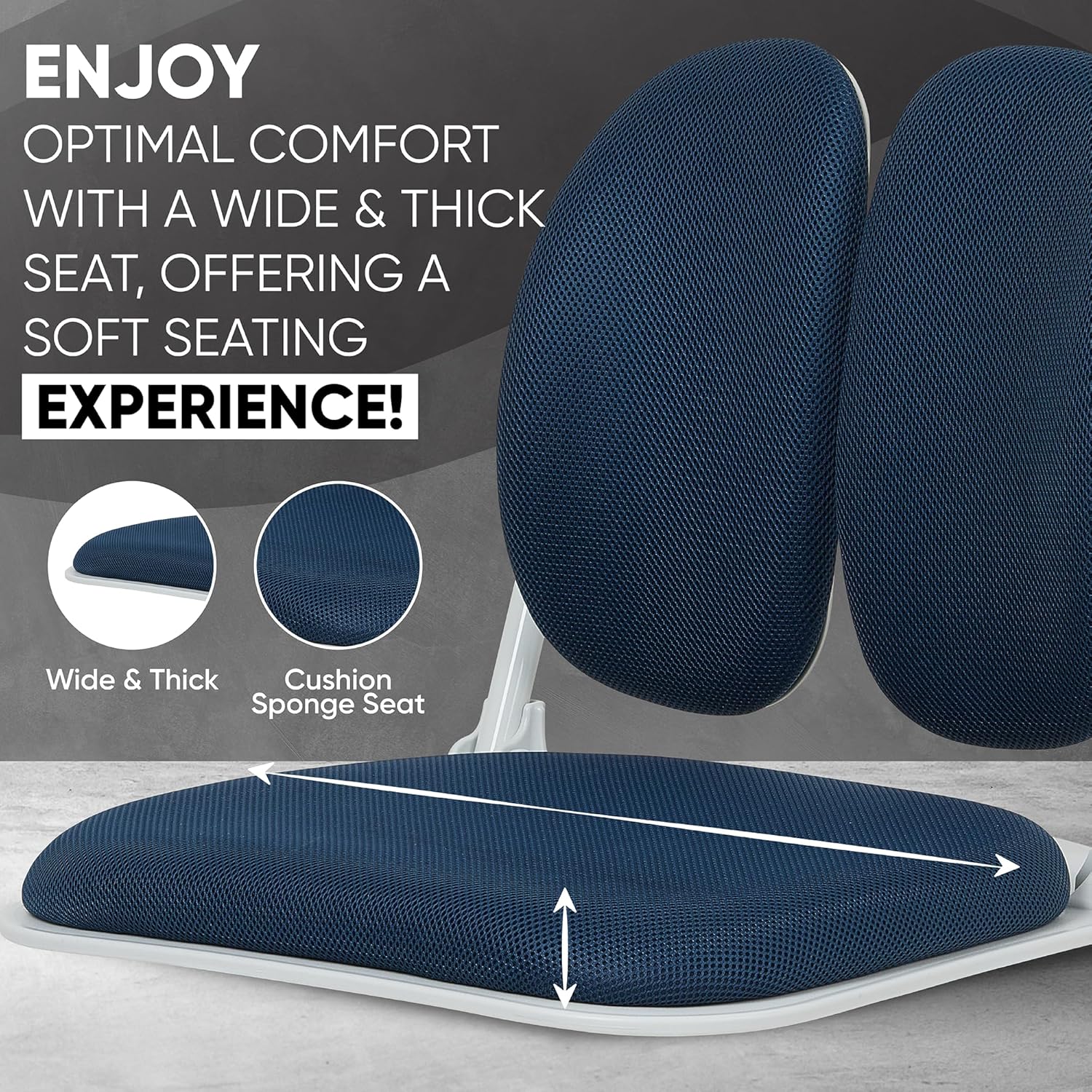 Dual-Backrests Ergonomic Floor Chair with Back Support - Meditation Chair, Floor Gaming Chair, Reading Chair