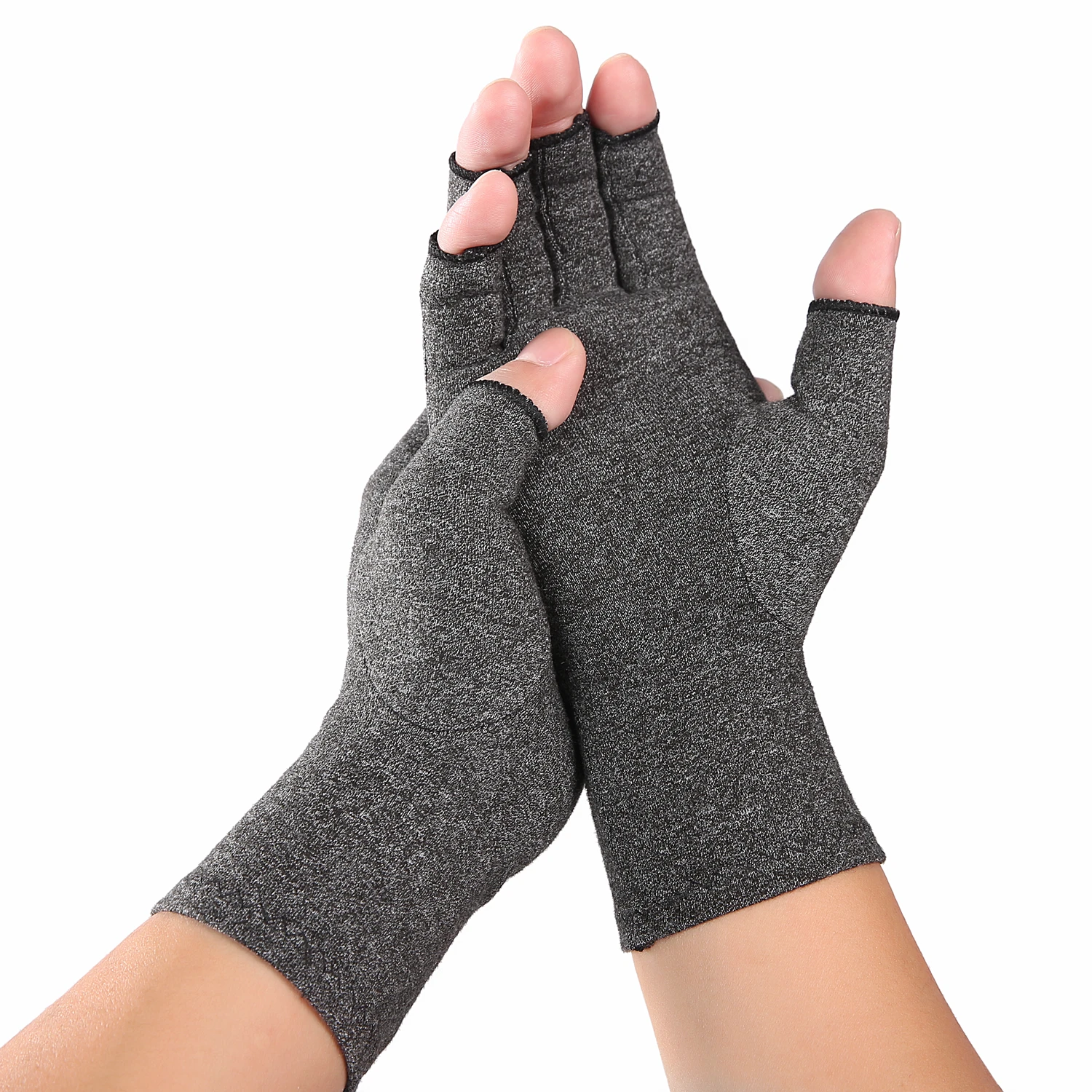 Aliviar el molestio de las manos con 1 par de guantes de compresión sin dedos