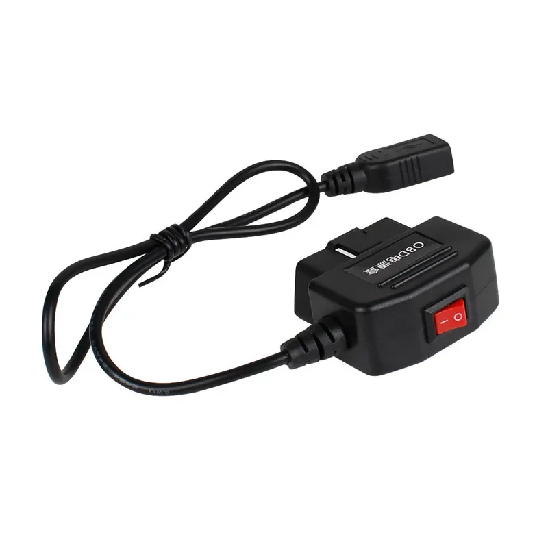 24 horas de monitoramento de estacionamento 5v 3a cabo de carga de carro usb kit de fio rígido obd com fio de interruptor para dash cam filmadora veículo dvr
