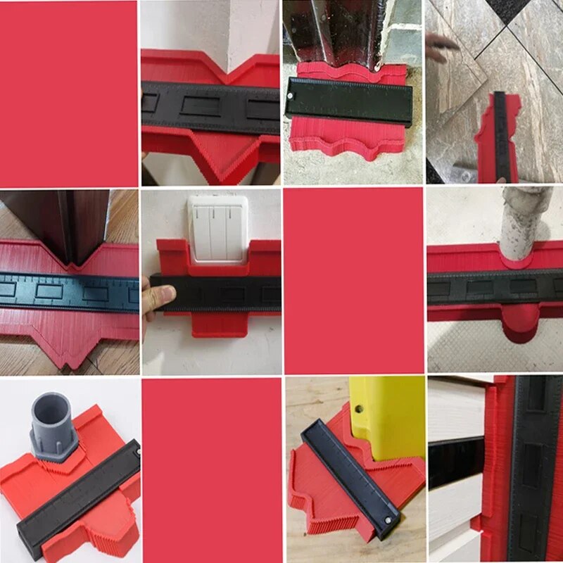 Duplicatore di calibro di contorno Modello di taglio di tappeti per piastrelle in ceramica Profilo di misurazione dell'angolo Righello Duplicatore di contorni Strumenti per la lavorazione del legno
