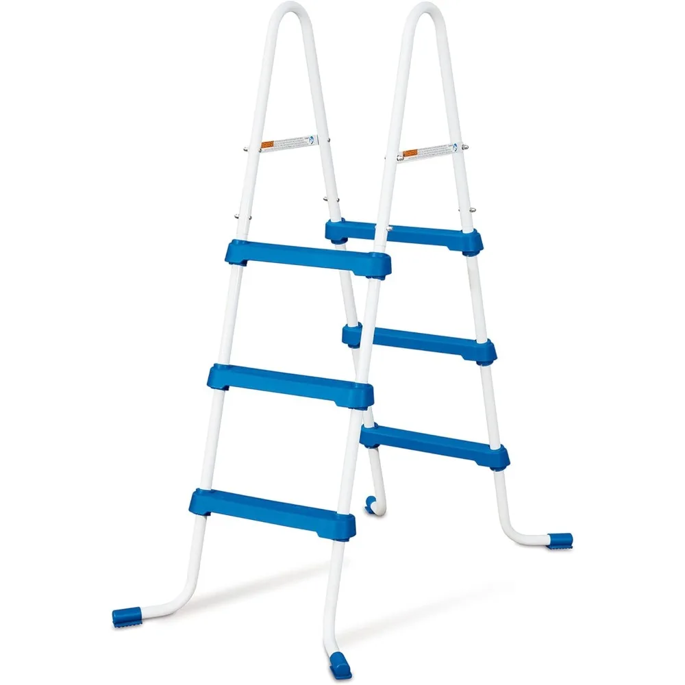 SureStep 3 Step Lightweight Steel Ladder with Heavy Duty Material for Outdoor Above Ground Swimming Pool