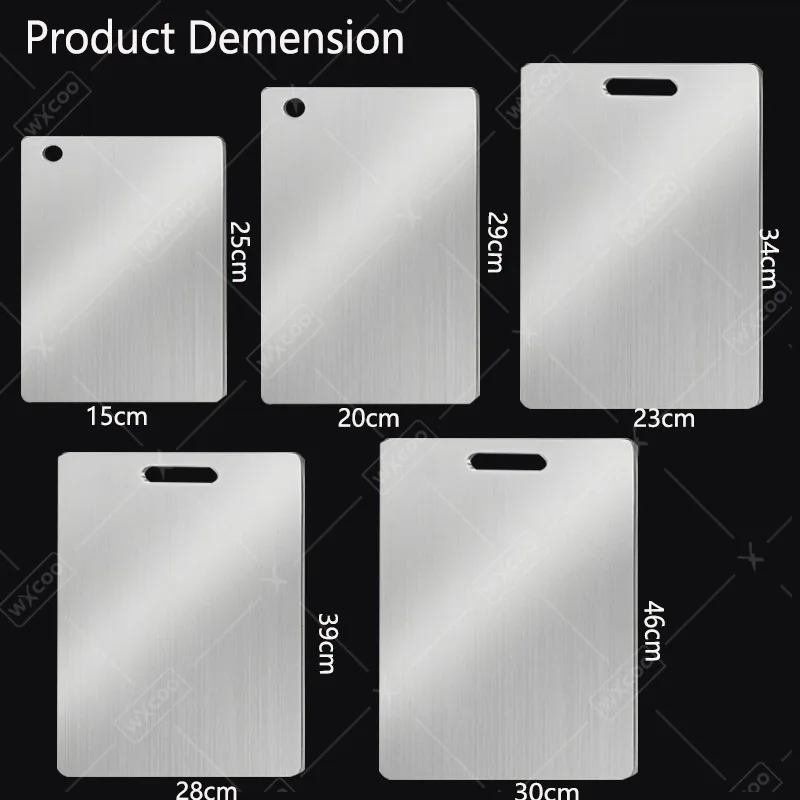 WXCOO 1 Stück Edelstahl-Schneidebretter für die Küche, verdickte Bretter, antihaftbeschichtet, doppelseitig, für Obst und Fleisch, Schneidebretter