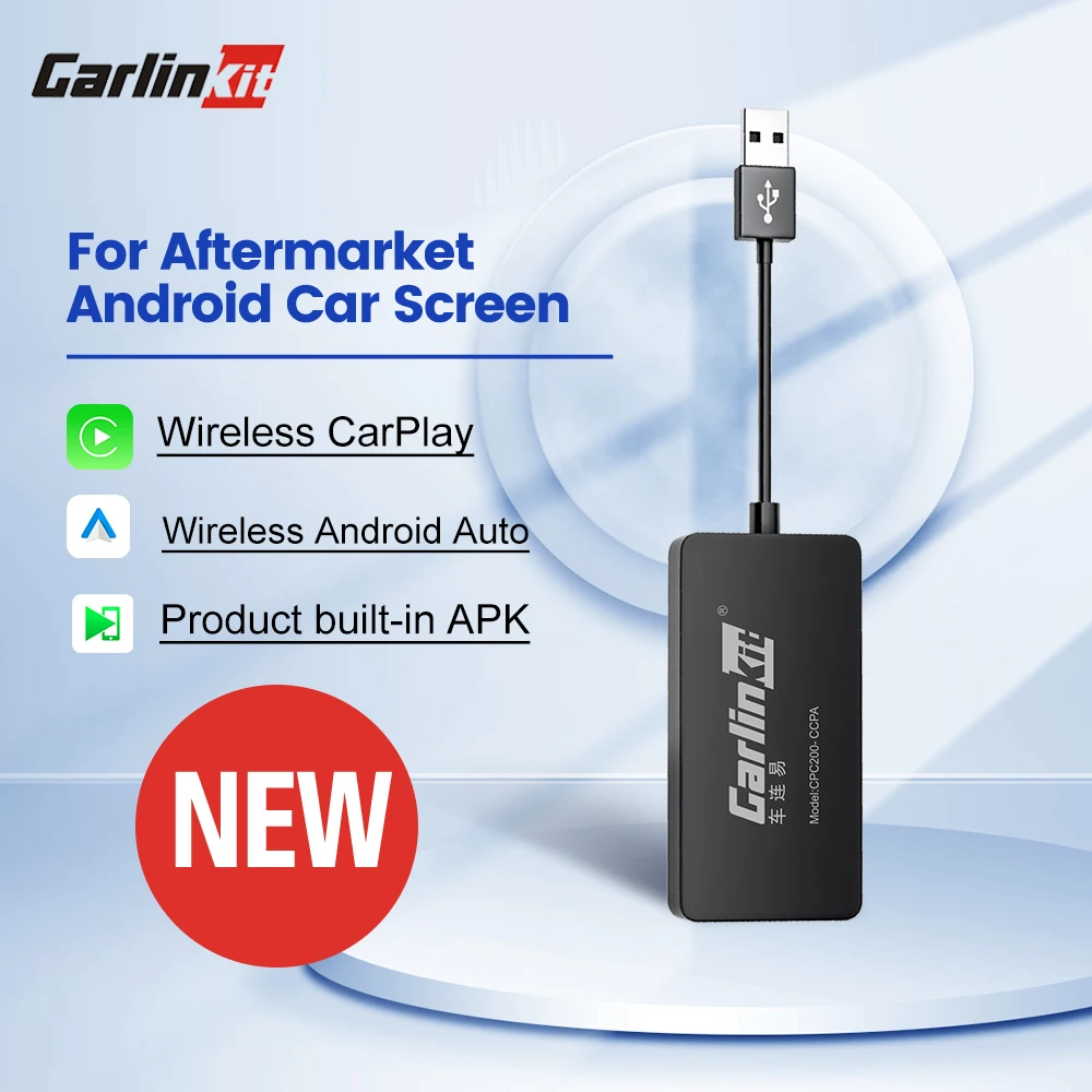 CarlinKit Wred & Wireless Android Auto & CarPlay Dongle Auto USB-adapter voor aftermarket Android Autoradio Mirrorlink Split Sceen