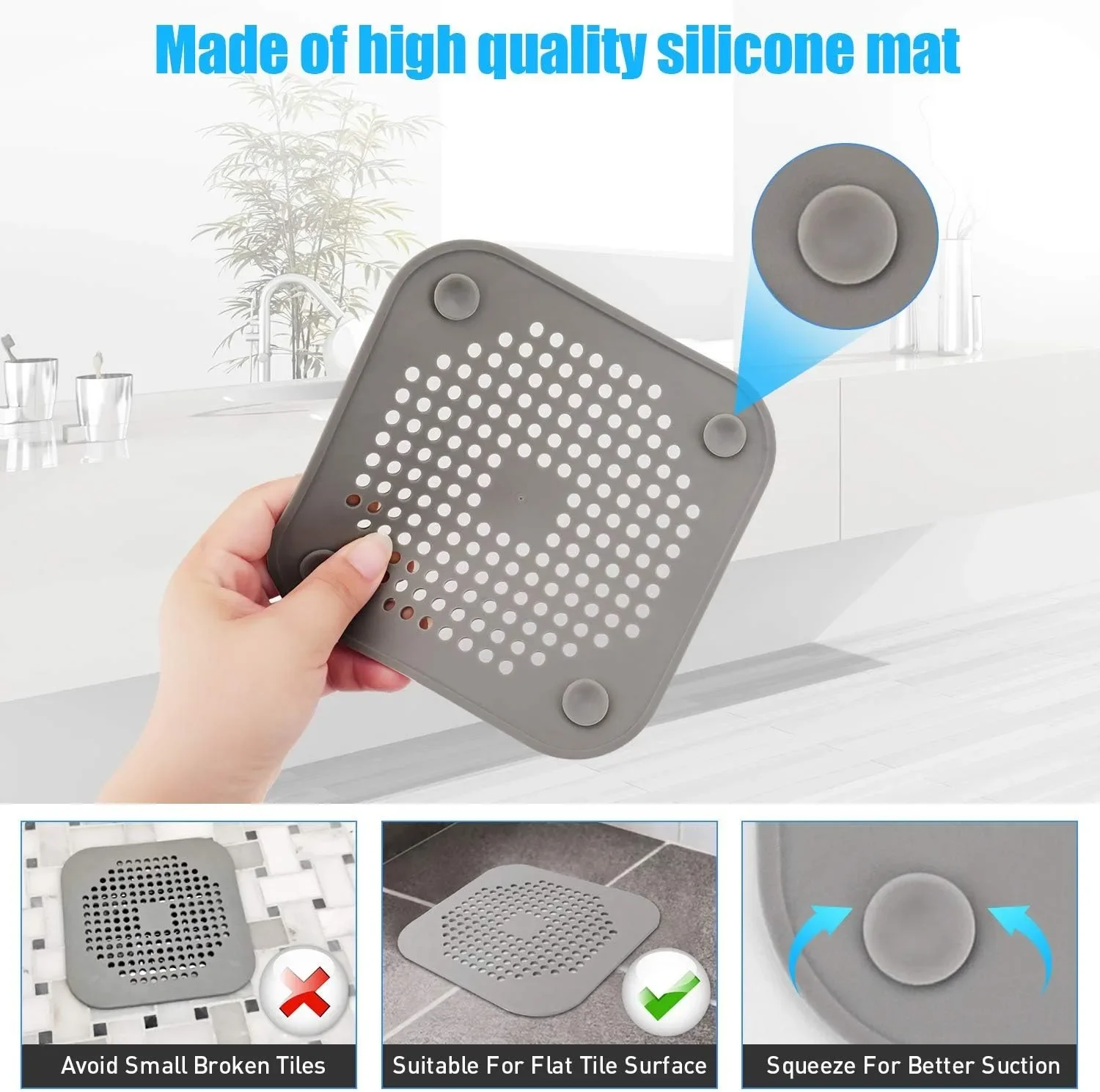Riool met zuignap, afvoerputje, keuken, badkamer, anti-verstopping haarfilter