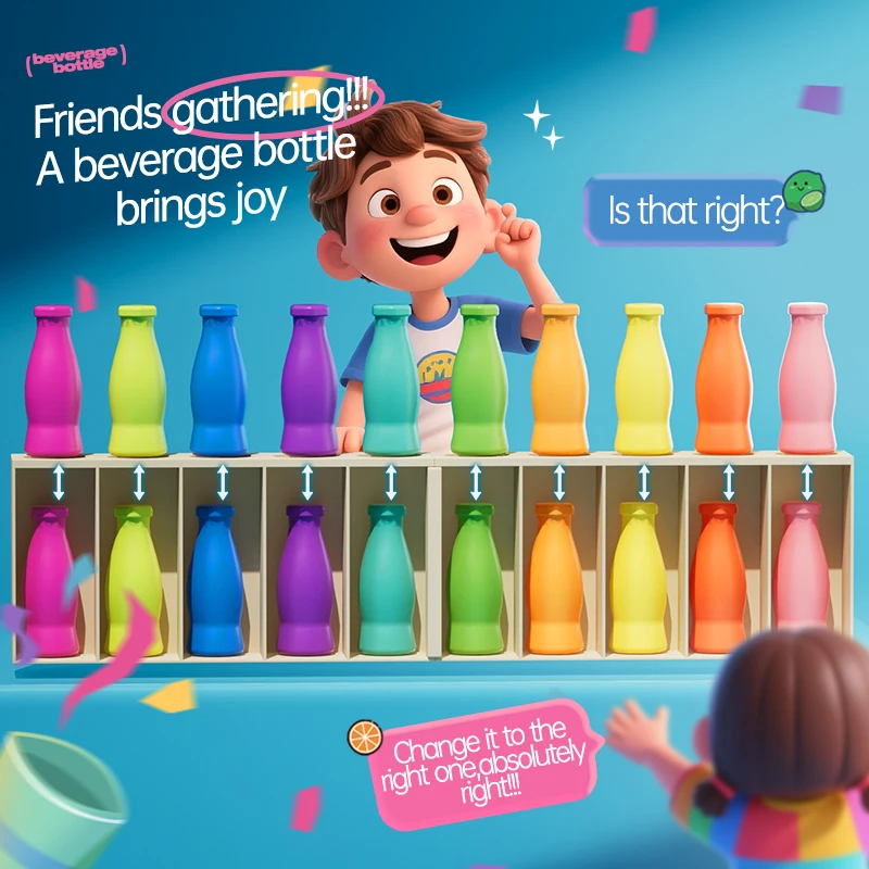 Kinder Spaß Getränke Farbe Spiel Frühen Kindheit Erraten Spaß Gedächtnis Training Interaktive Brettspiel Puzzle Spielzeug Party Geschenk