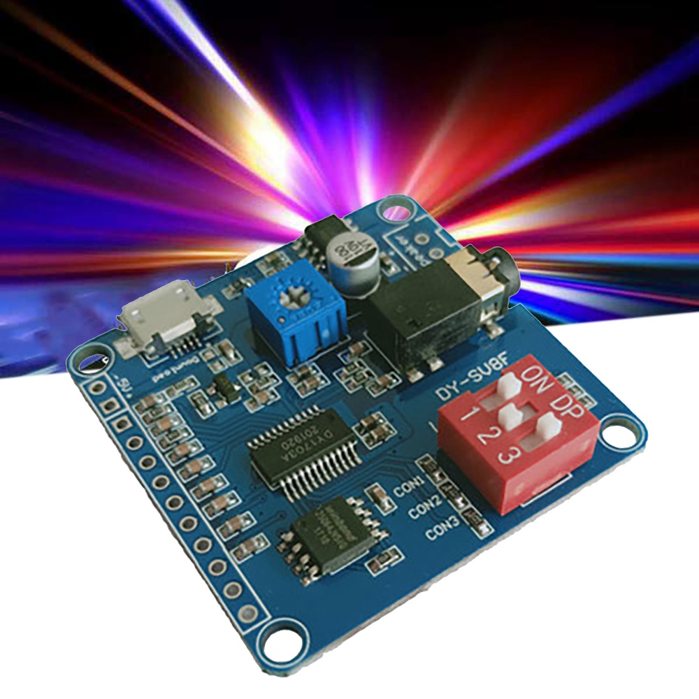 ABZZ-DY-SV8F Sprachwiedergabemodul MP3-Player UART I/O Trigger Verstärker Klasse D 5W 8M Speicher Flash SD/TF-Karte für Arduino