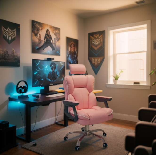Ergonomic Gaming Chair with Headrest High Back Office Chair Computer Gaming Chairs Big and Tall PU Leather Office Chair