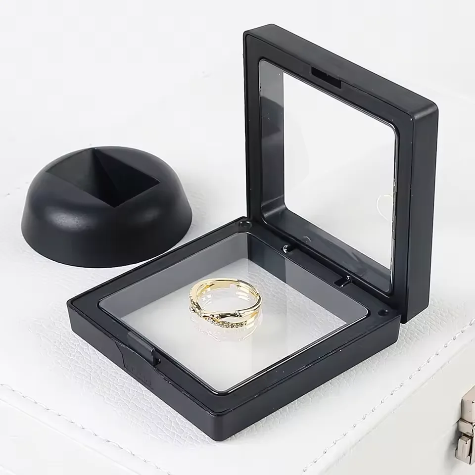 5 Stuks Drijvende Vitrine Frame Ring Ketting Oorbel Verpakking Sieraden Munt Display Standhouder