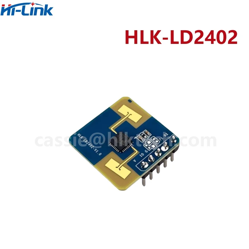 Hi-Link HLK-LD2402 24G Статическое обнаружение присутствия человеческого тела 7 м Датчик миллиметровой волны AIoT Радарный модуль Интерфейсы GPIO и UART