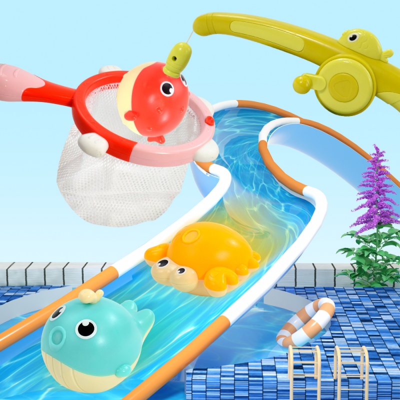 磁気 LED ライトアップ釣りゲームベビーバスおもちゃセット釣り竿幼児浴槽フローティング水のおもちゃ子供のためのギフト