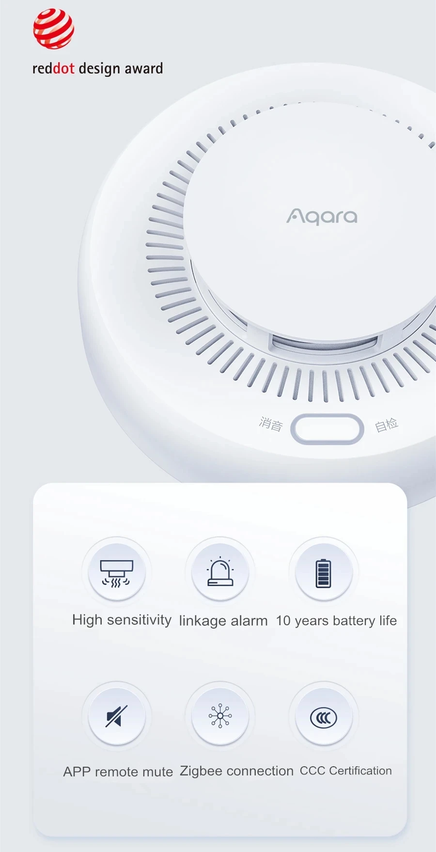 Aqara Smoke Detector Sensor Fire Alarm Zigbee 3.0 fire alarm zigbee Monitor Sound Alert Home Security Works with Mi home Homekit