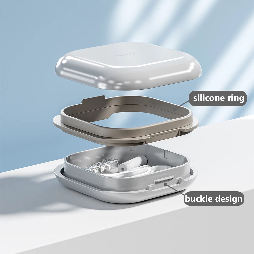 Braces Orthodontic Case Portable Mouth Guard Case Night Denture Holder with Lid Teeth Aligner Slim Braces Box Orthodontic Suppli