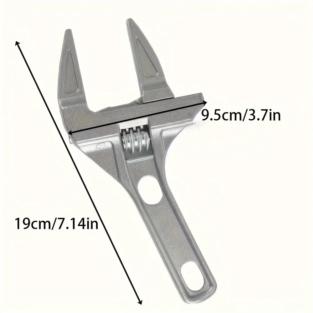 Multi Functional Bathroom Water Heating Wrench, Large Opening Aluminum Alloy Short Handle Adjustable Wrench, Water Pipe Faucet W