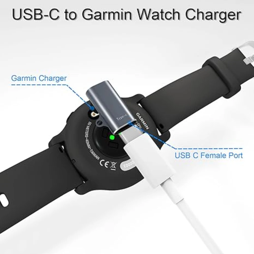 สายชาร์จ USB-C สำหรับนาฬิกา Garmin Fenix 8 7 7S 7X 6S 6 Forerunner 955 965 970 740 Instinct 3 2 2X 2S