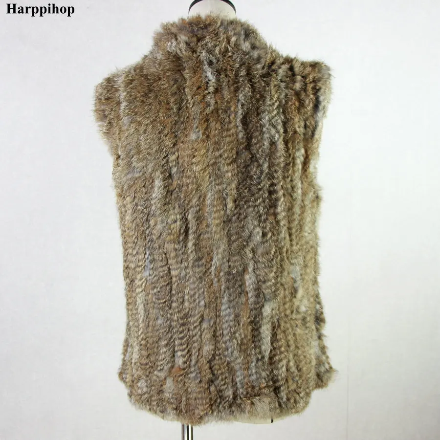 17 Farben Frau Mädchen echtes Kaninchenfell Weste Jacke Frühling Winter warm echtes Kaninchenfell Strickmantel Weste schwarz beige