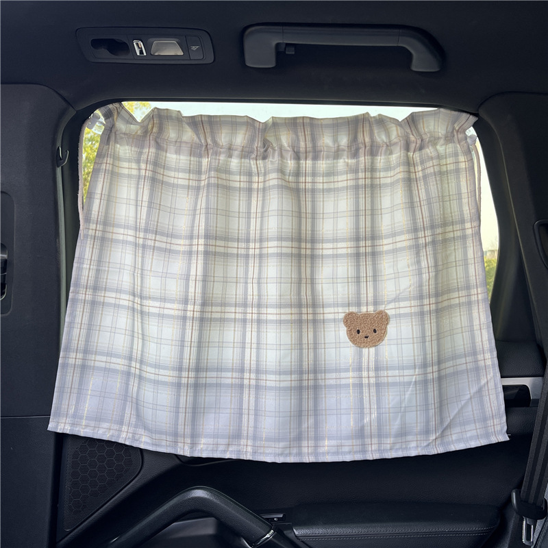 Cute Bear Sunshade para o bebê, Cortina da janela do carro, Assento de segurança especial, Ventosa Sunshade