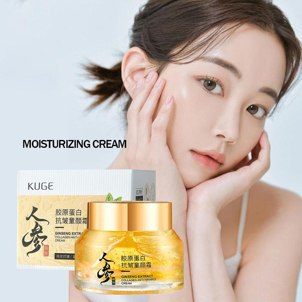 Anti-Rugas Creme Hidratante, Extrato de Ginseng, Colágeno, Anti-Envelhecimento, Reduzir Linhas Finas, Cuidados Com A Pele, Hidratante