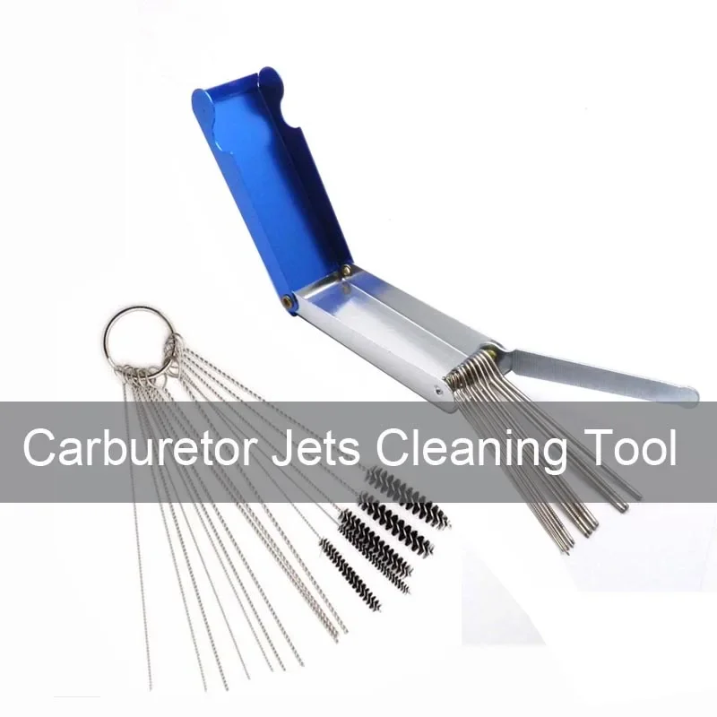 Ferramenta de limpeza de jatos de carburador, conjunto de escovas e agulhas para motocicleta, bico injetor de jato, fio limpo, ferramentas de limpeza