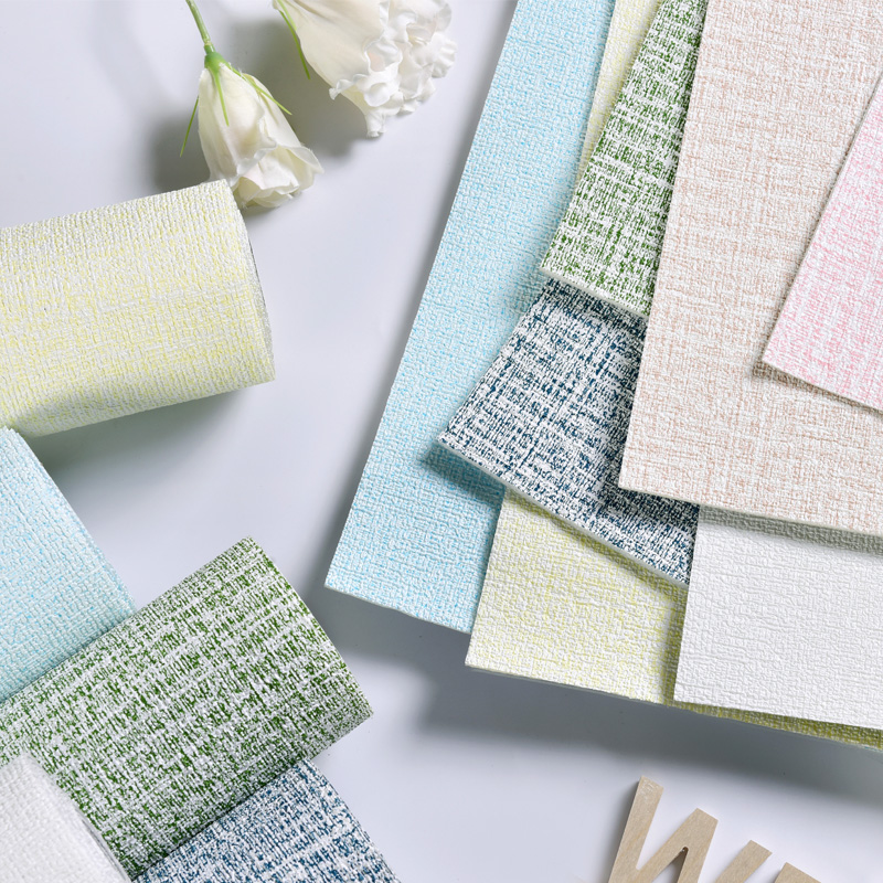 Papel tapiz de lino autoadhesivo, impermeable, a prueba de humedad y moquetas, pegatinas de pared 3D, decoración de pared de salón para el hogar