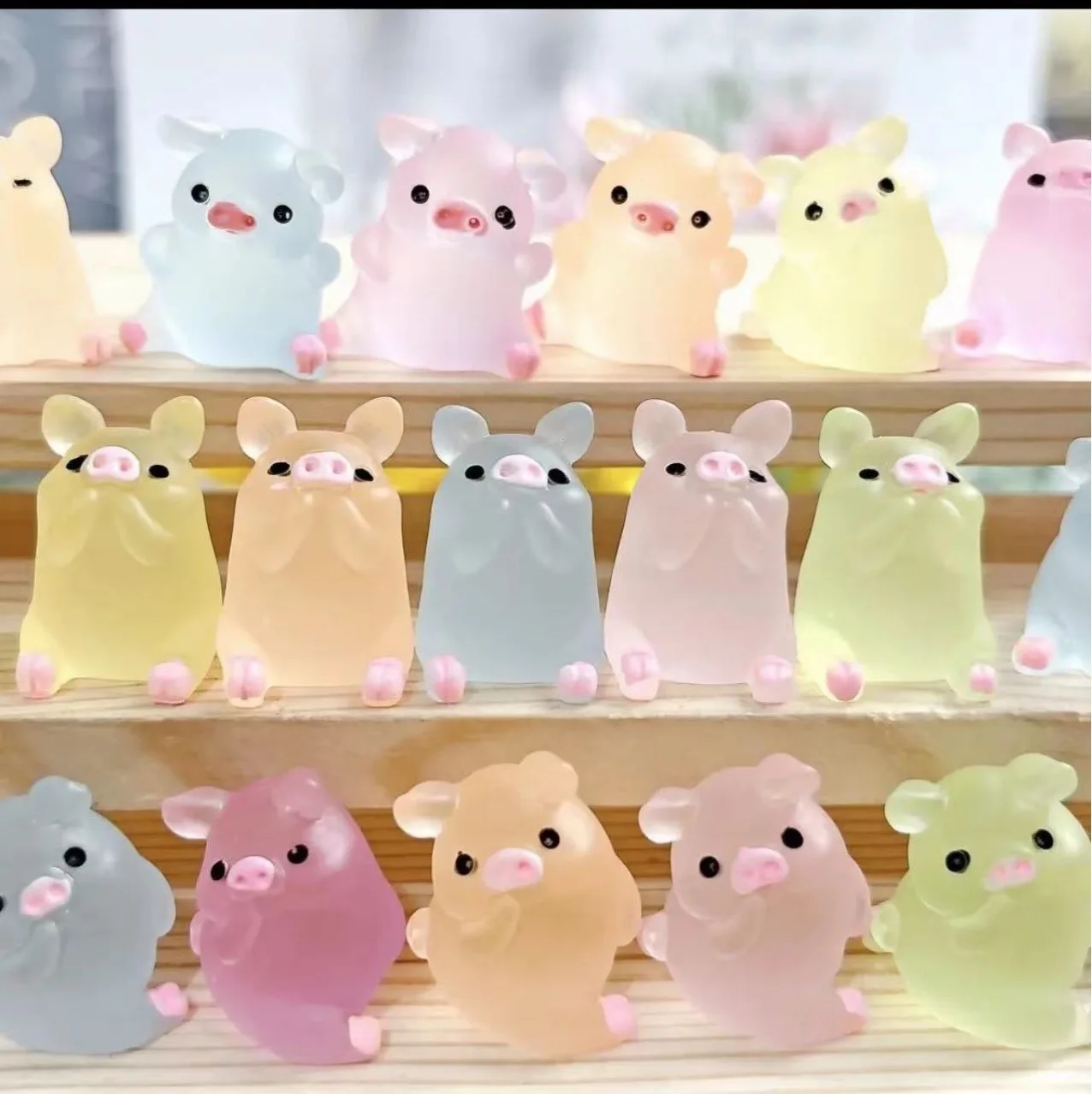 5-50PCS Neue Kinder Glow Ferkel Spielzeug DIY Harz Zubehör Creme Gel Material Dekoration