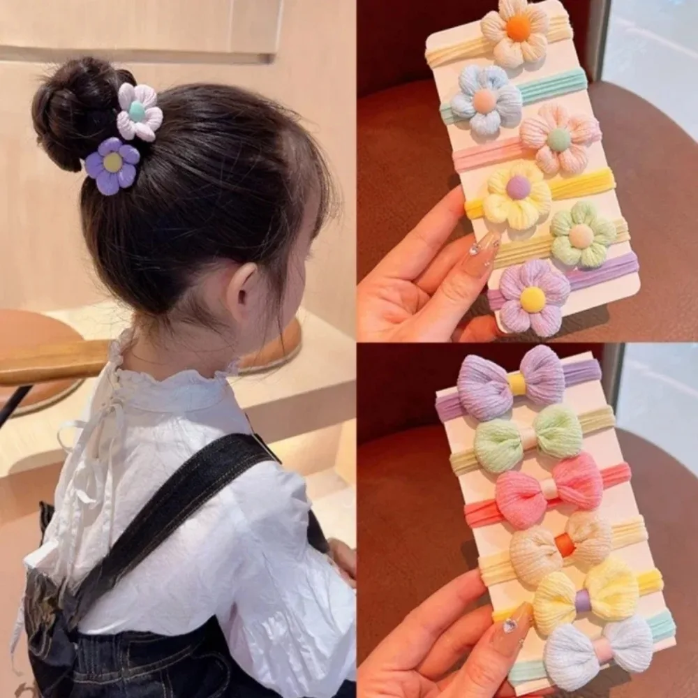 Anillo elástico para el pelo de princesa para niños, banda para el pelo, lazo, 6 piezas, de alto valor, coreano, bonito, accesorio para el cabello