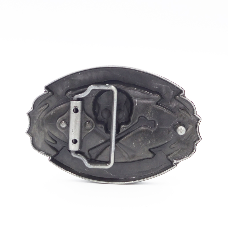 Cheapify ドロップシッピングオーバルクールウエスタンカウボーイパンクウィングバイカーロデオクロススカルファイアベルトバックル男性用