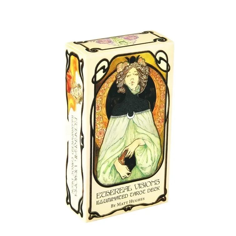 ร้อน 400 สไตล์ไพ่ทาโรต์ Oracle Golden Art Nouveau แม่มดสีเขียว Universal Celtic Thelema Steampunk Tarot Board Deck เกม