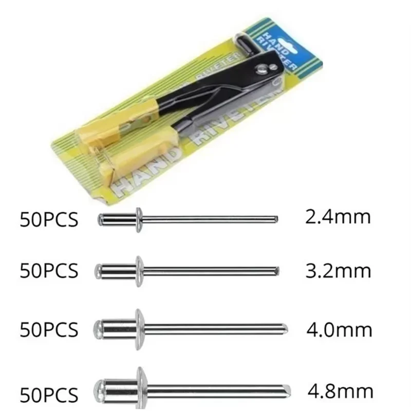 380/200/120/60pcs Heavy Duty Riveter Gun ชุดมือ Riveter ตาบอด Rivet คีมปืน DIY มือชุดเครื่องมือ Rivets NUT เครื่องมือยานยนต์