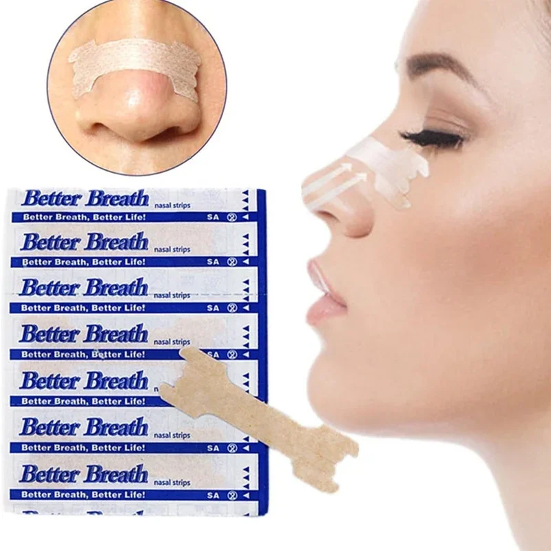20/50/100 pçs tiras nasais de respiração maneira certa parar de roncar tiras anti ronco mais fácil melhor respirar cuidados de saúde dormir bem