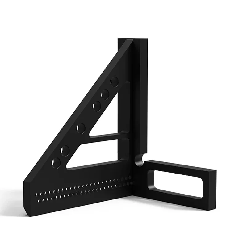 Liga de alumínio quadrado transferidor 3d multi ângulo carpintaria pescador scriber régua triangular alta precisão layout ferramenta medição