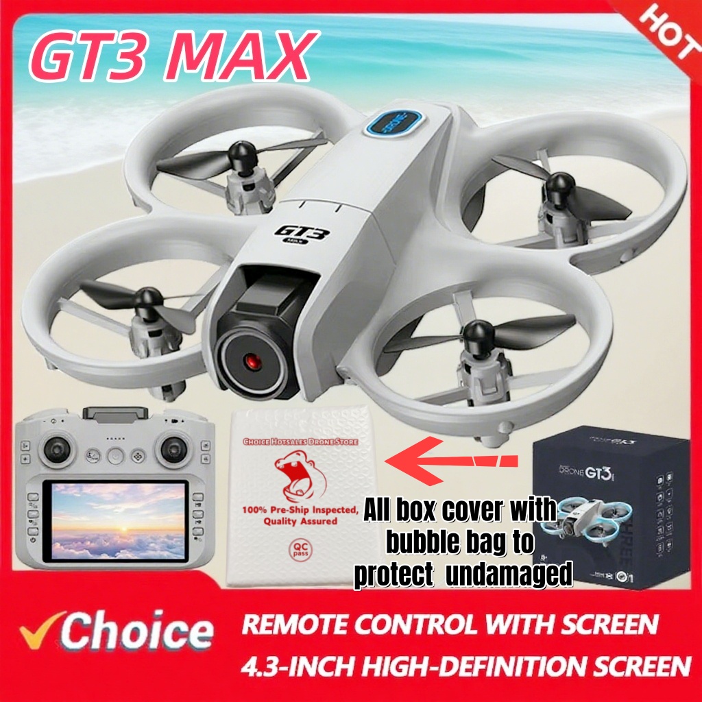 2026Nuevo GT3 MAX Drone 8K HD 4,3 "Control remoto Modo sin cabeza Helicóptero 360 °   Flip Quadcopter Toys Mini Drone Fors Regalos de juguetes para niños