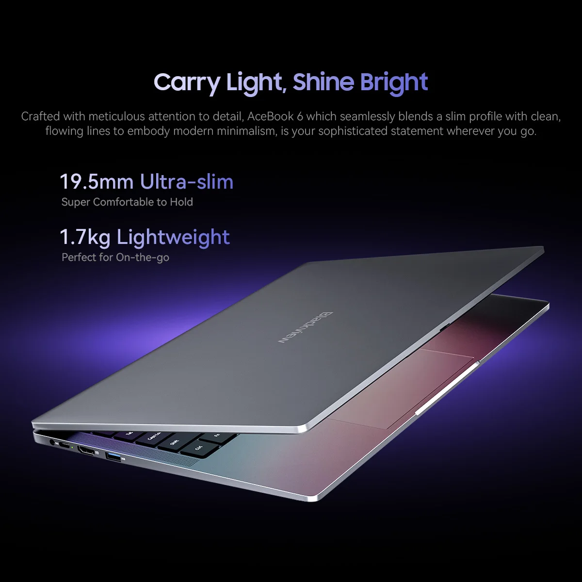 Laptop Blackview AceBook 6 16GB DDR4 512GB SSD Windows 11 Home Intel Twin Lake N150 Bateria 36Wh 15,6 Cala