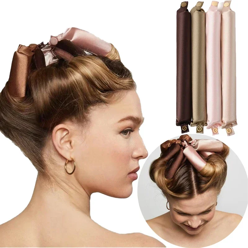 Heatless Haarkrulspelden Satijnen Krultang Hoofdband Geen Warmte Zijden Krullen Luie Haarrollers Zachte Haarkrulspeld om in te slapen Stylingtools