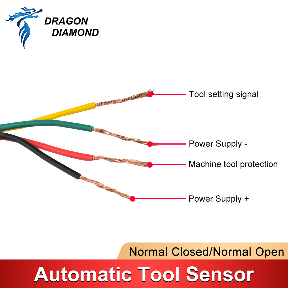 Sensor de herramienta automática, Sensor de sonda de eje Z, 4 cables para enrutador CNC, fresadora, máquina de grabado, accesorio de calibre de ajuste de prensa táctil