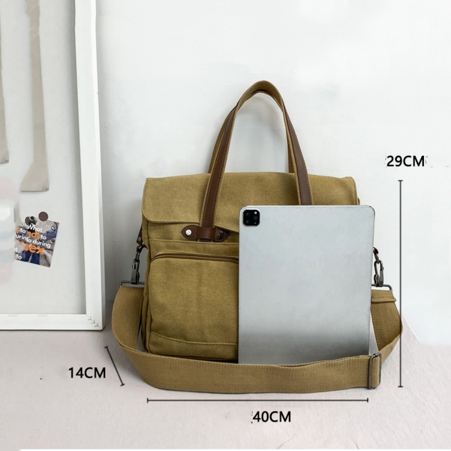 Large Capacity Briefcases Men Travel Bags Canvas Weekend Shoulder Bags Multifunctional Messenger Tote Bags With Long Strape