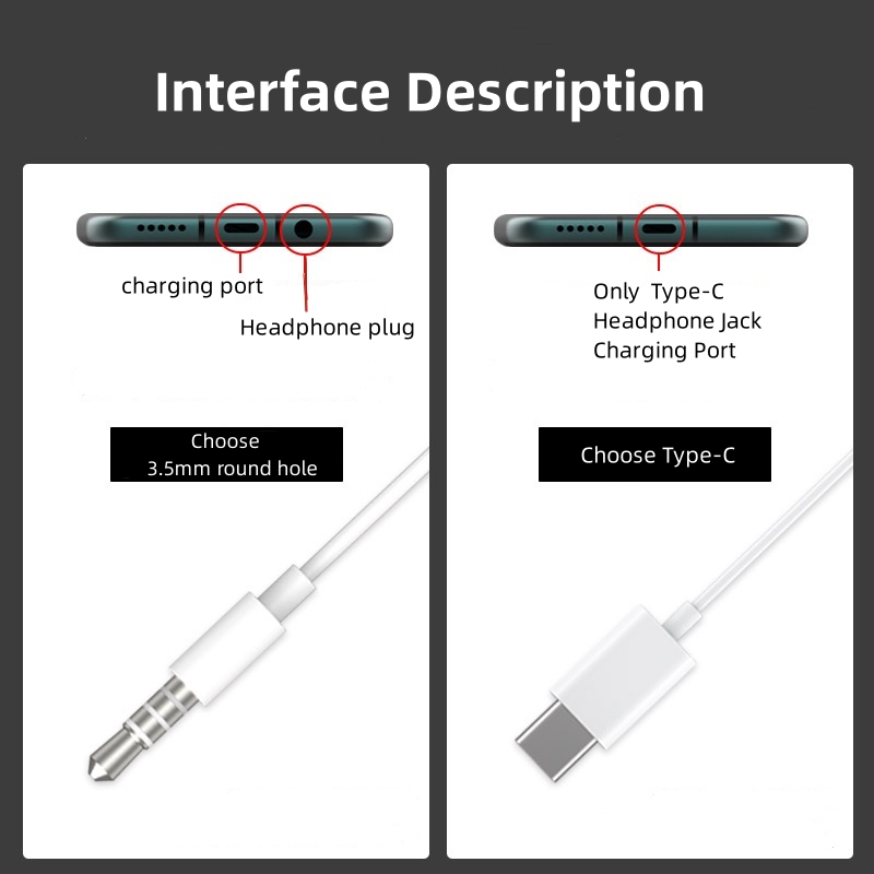 In Ear Earphones Subwoofer With HD Mic Type-C Wired Headset For iPhone15 16 SamsungS24 Xiaomi Huawei VIVO Phone Tablet Headphone