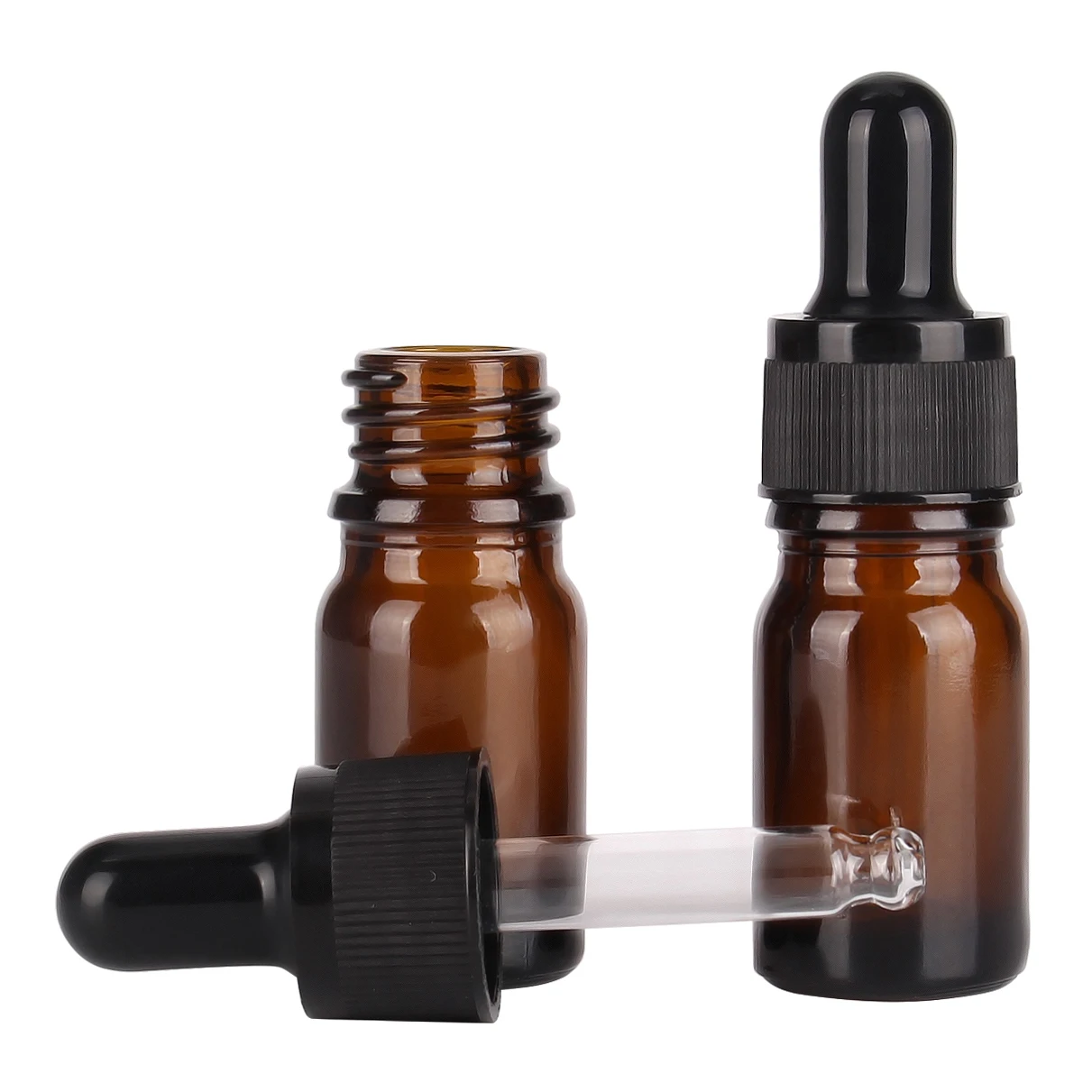 6/12/24 Cái 5Ml 10Ml 15Ml 20Ml 30Ml 50Ml 100Ml hổ Phách Kính Ống Nhỏ Giọt Chai Với Kính Pipet Cho Mỹ Phẩm Nước Hoa Tinh Dầu