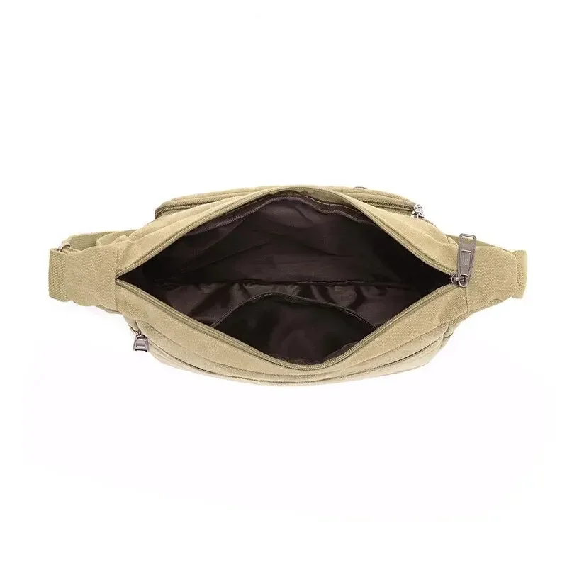 กระเป๋าสะพายผ้าใบขวดผู้ชายผู้หญิงสบายๆแฟชั่น Retro Crossbody Cross Square Multi Layered